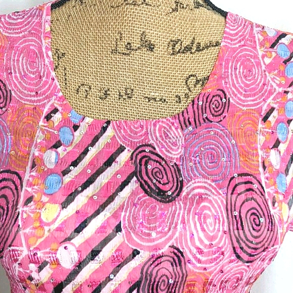 Belissimo NY Pink Crystal Short Sleeve Top - Picture 6 of 13